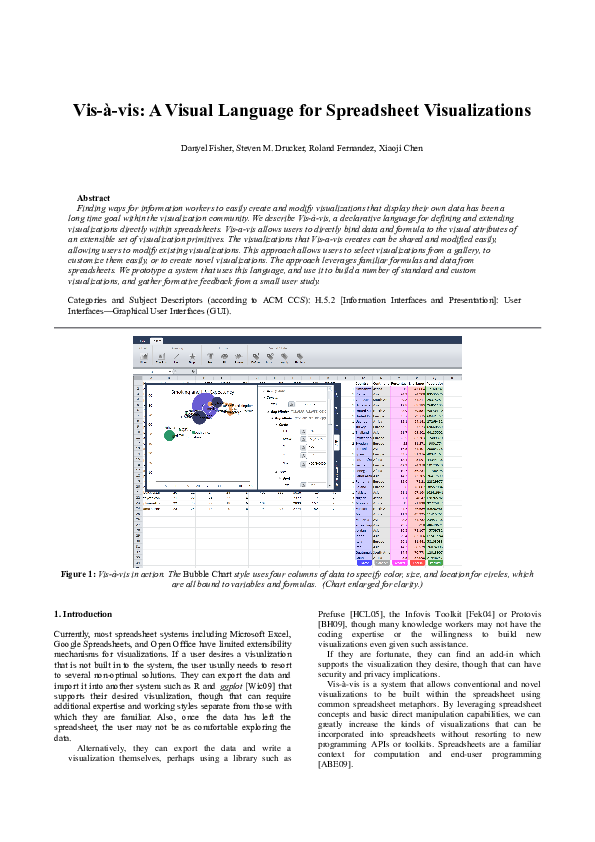 (DOC) Vis-à-vis: A Visual Language for Spreadsheet Visualizations
