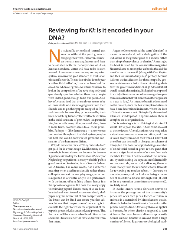 (PDF) Reviewing for KI: Is it encoded in your DNA?