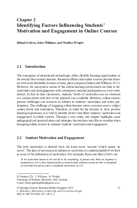 (PDF) Identifying Factors Influencing Students’ Motivation and ...