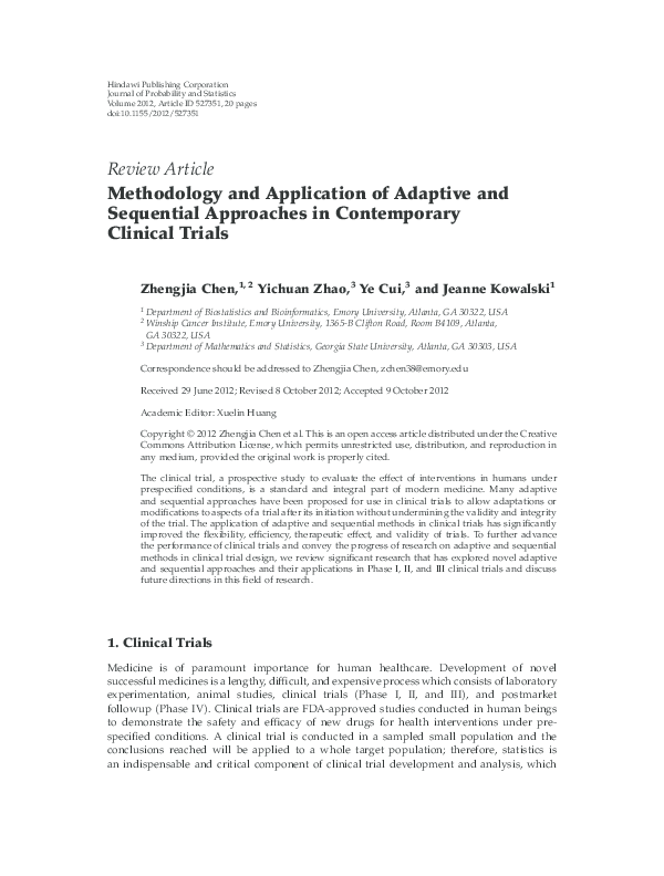 (PDF) Methodology and Application of Adaptive and Sequential Approaches ...