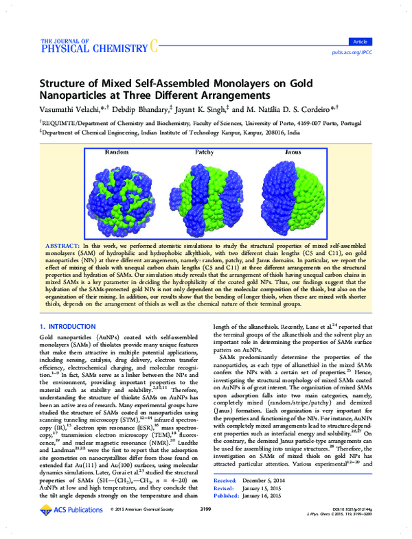 (PDF) Structure of Mixed Self-Assembled Monolayers on Gold ...
