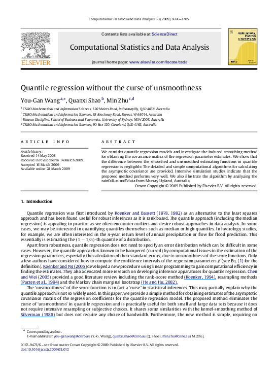 (PDF) Quantile regression without the curse of unsmoothness