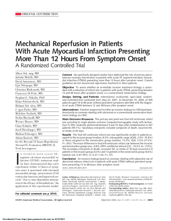 (PDF) Mechanical Reperfusion in Patients With Acute Myocardial ...