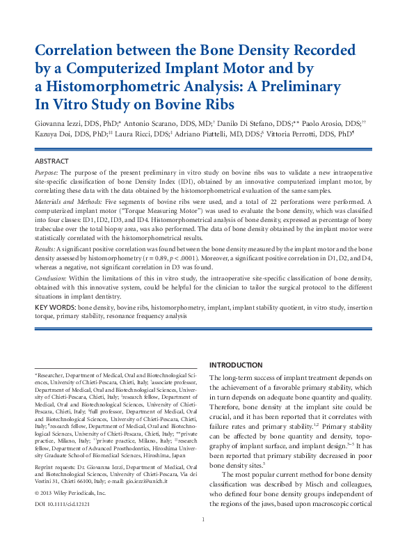 (PDF) Correlation between the Bone Density Recorded by a Computerized ...