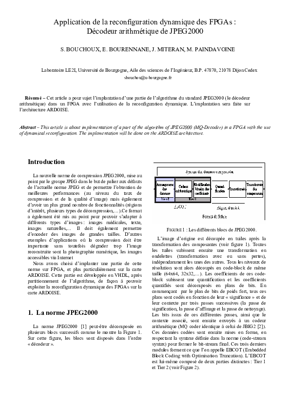 (PDF) Application de la reconfiguration dynamique des FPGAs Décodeur