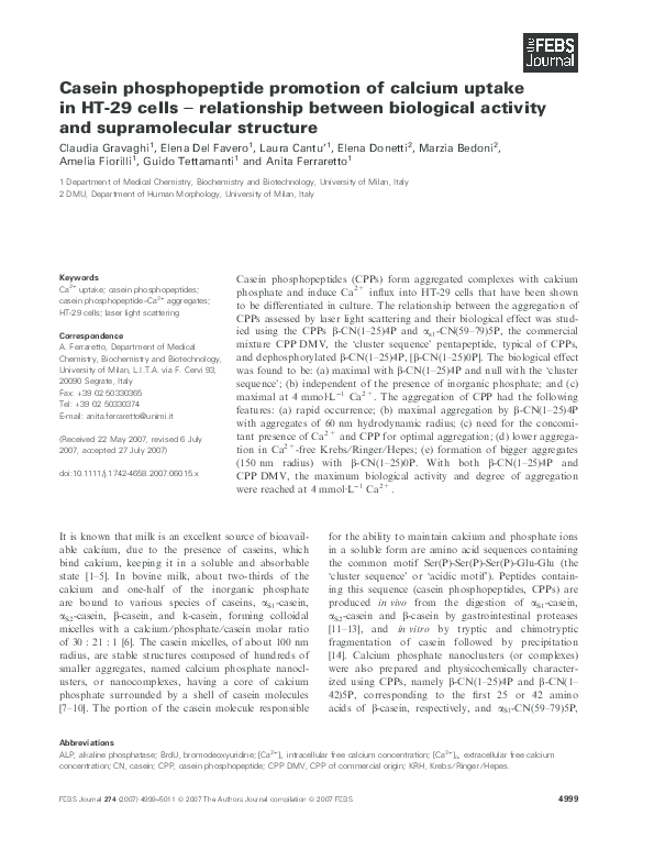 (PDF) Casein phosphopeptide promotion of calcium uptake in HT-29 cells ...