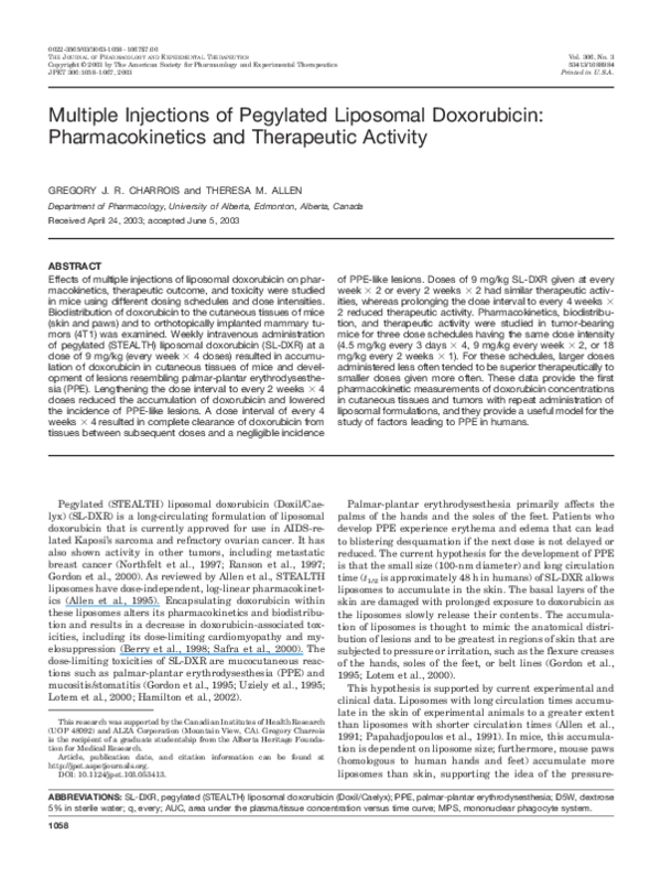 (PDF) Multiple Injections of Pegylated Liposomal Doxorubicin ...