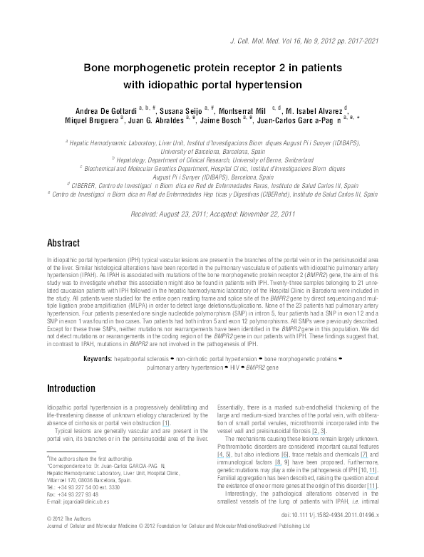 (PDF) Bone morphogenetic protein receptor 2 in patients with idiopathic ...