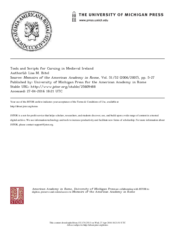 Tools and Scripts for Cursing in Medieval Ireland