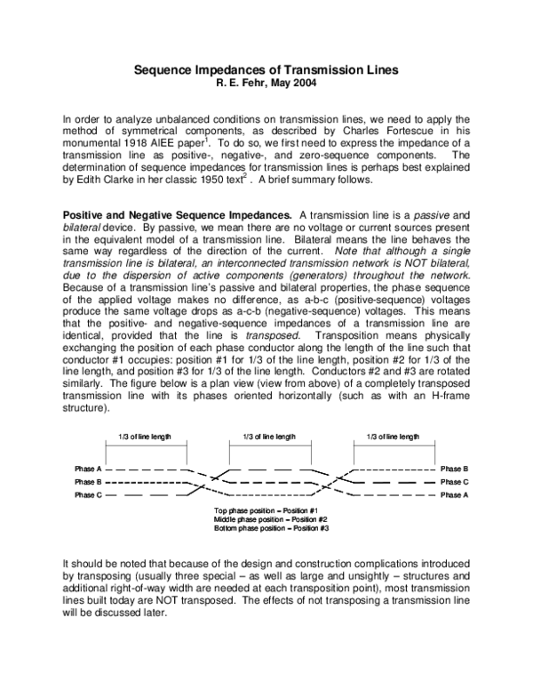 (PDF) Sequence Impedances of Transmission Lines YU Tang Academia.edu