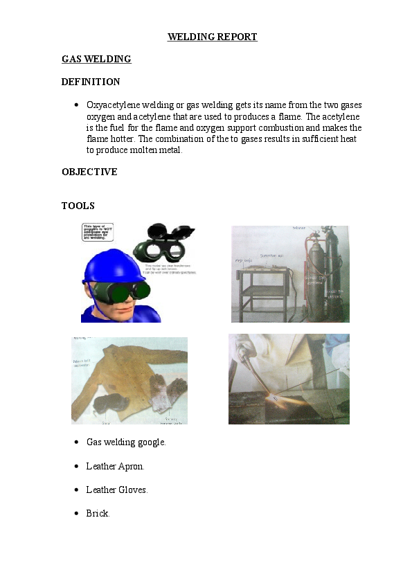 (DOC) WELDING REPORT GAS WELDING Iqqbal IU Academia.edu