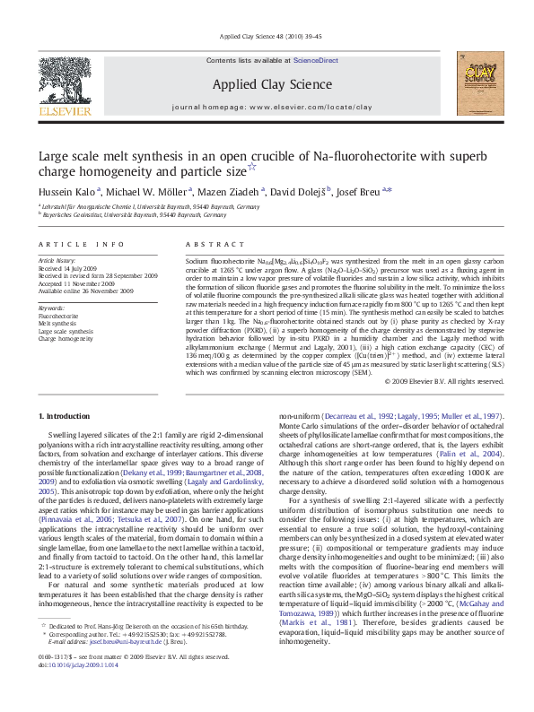 (PDF) Large scale melt synthesis in an open crucible of Na ...
