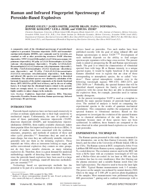 (PDF) Raman and Infrared Fingerprint Spectroscopy of Peroxide-Based ...
