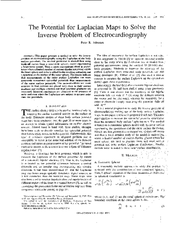 (PDF) The potential for Laplacian maps to solve the inverse problem of ...