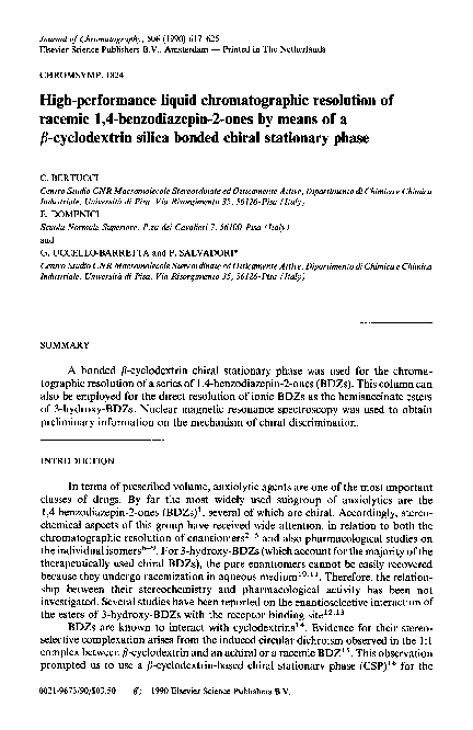(PDF) High performance liquid chromatography resolution of racemates ...