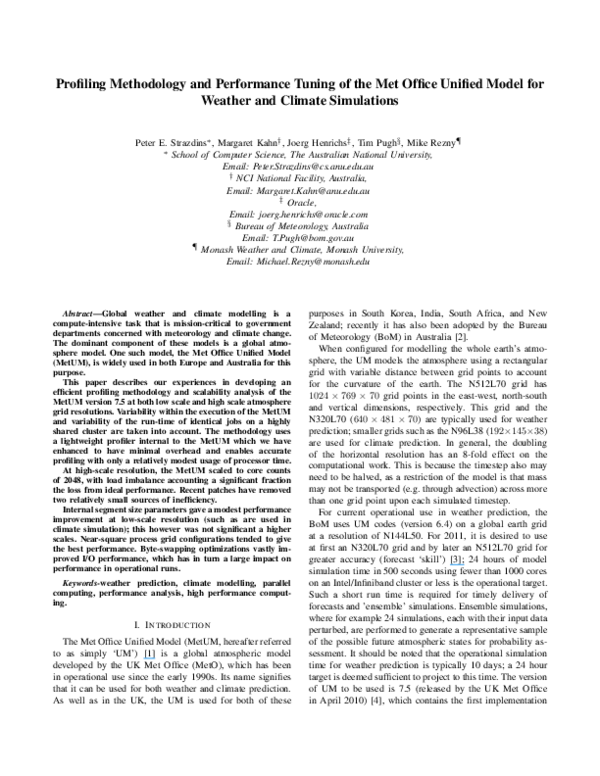 (PDF) Profiling Methodology and Performance Tuning of the Met Office ...