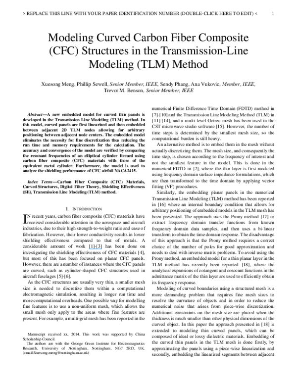 (PDF) Modeling Curved Carbon Fiber Composite (CFC) Structures in the ...