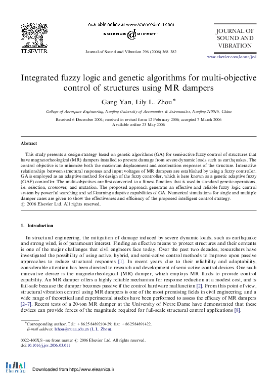 (PDF) Integrated fuzzy logic and genetic algorithms for multi-objective ...