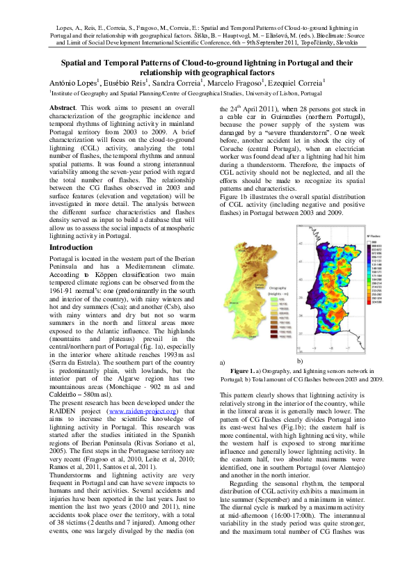 (PDF) Spatial and Temporal Patterns of Cloud-to-ground lightning in ...