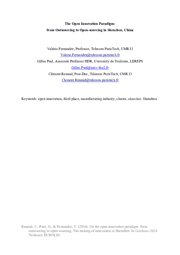 (PDF) The Open Innovation Paradigm: from Outsourcing to Open-sourcing ...