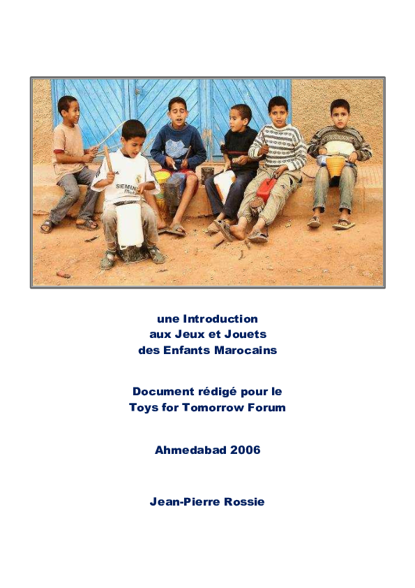 (PDF) Une introduction aux jeux et jouets des enfants marocains