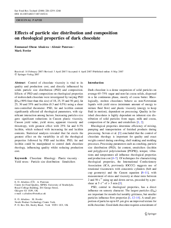 (PDF) Effects of particle size distribution and composition on ...