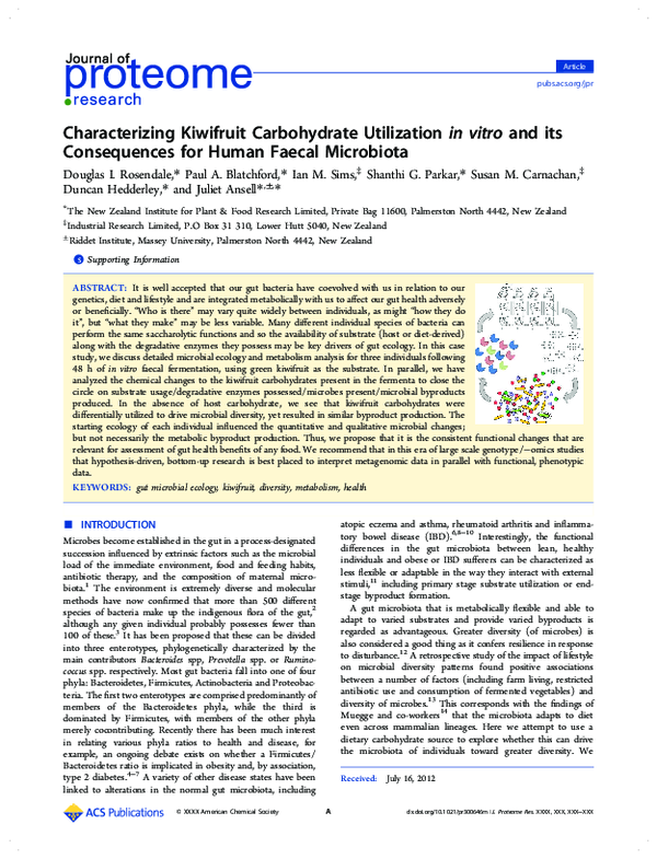 (PDF) Characterizing Kiwifruit Carbohydrate Utilization in vitro and its Consequences for Human