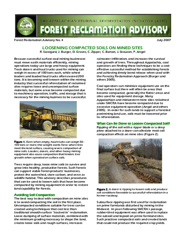 (PDF) Loosening compacted soils on mined sites