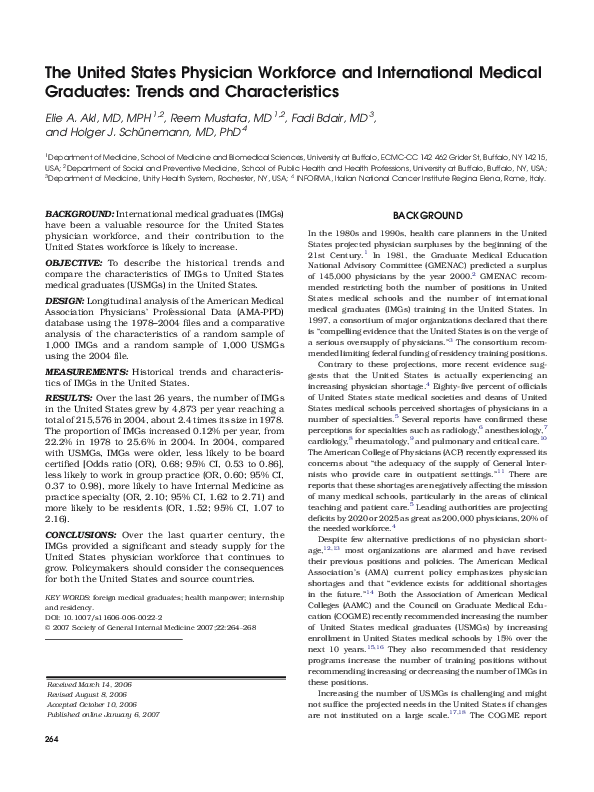(PDF) The United States Physician Workforce and International Medical ...