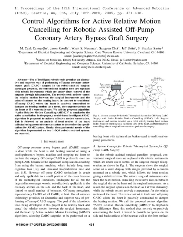(PDF) Control algorithms for active relative motion cancelling for ...