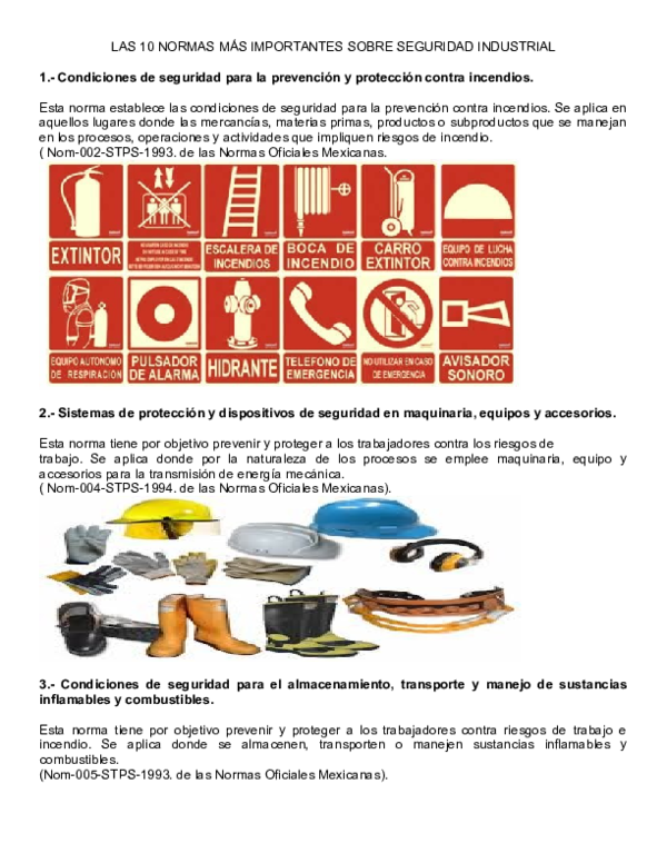 (DOC) LAS 10 NORMAS MÁS IMPORTANTES SOBRE SEGURIDAD INDUSTRIAL BIANCA VIANEY VELAZQUEZ (DOC) LAS 10 NORMAS MÁS IMPORTANTES SOBRE SEGURIDAD INDUSTRIAL BIANCA VIANEY VELAZQUEZ