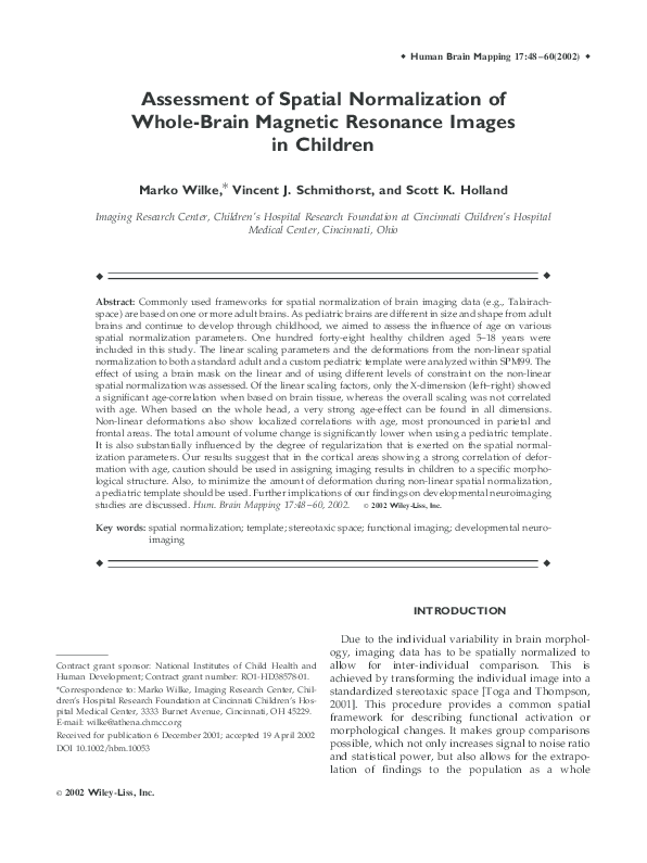 Pdf Assessment Of Spatial Normalization Of Whole Brain Magnetic Pdf Assessment Of Spatial Normalization Of Whole Brain Magnetic