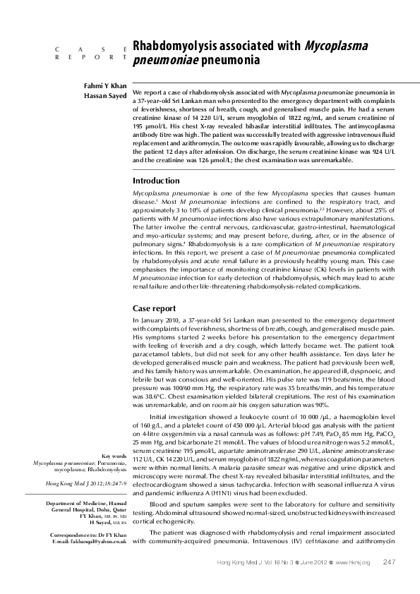Mycoplasma pneumonia test image
