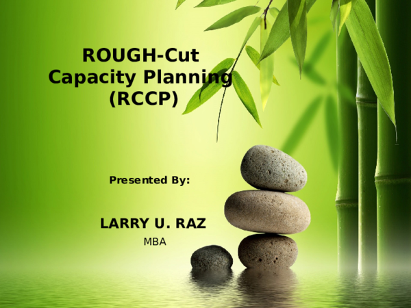 (PPT) Rough-Cut Capacity Planning for Critical Resource Workload