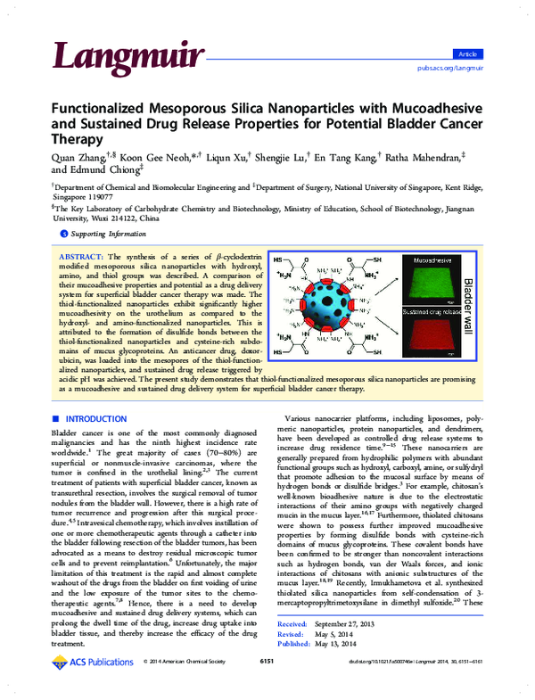 (PDF) Functionalized Mesoporous Silica Nanoparticles: A Possible ...