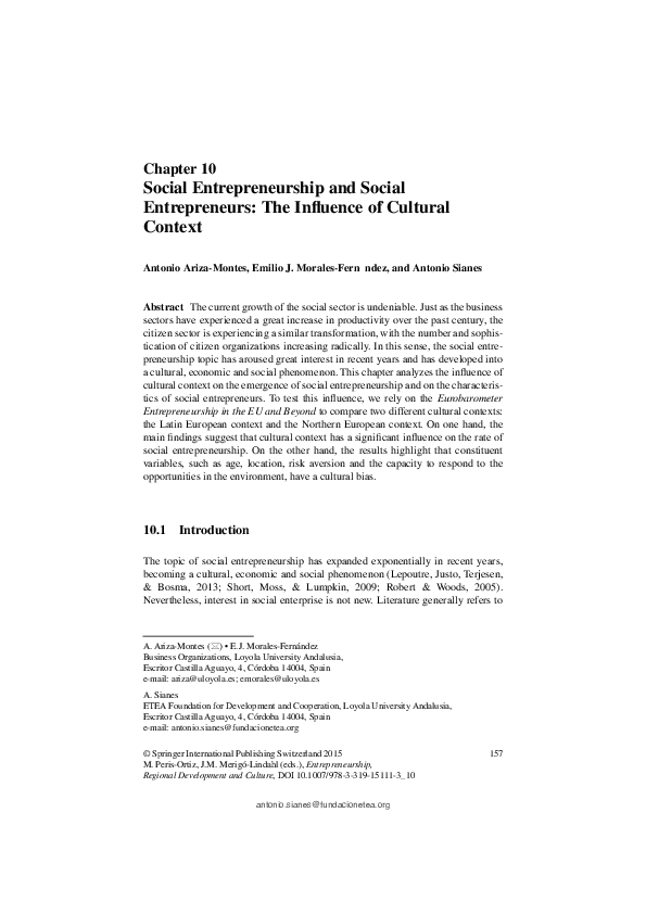 (PDF) Social Entrepreneurship and Social Entrepreneurs: The Influence ...