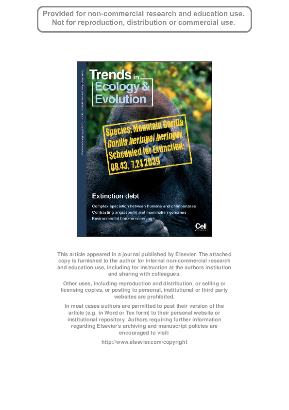 (PDF) Extinction debt: a challenge for biodiversity conservation