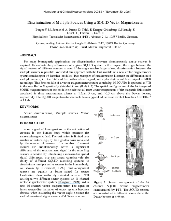 (PDF) Discrimination of multiple sources using a SQUID vector magnetometer