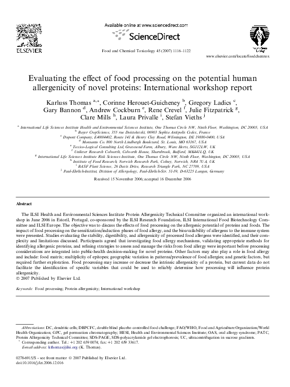 (PDF) Evaluating the effect of food processing on the potential human
