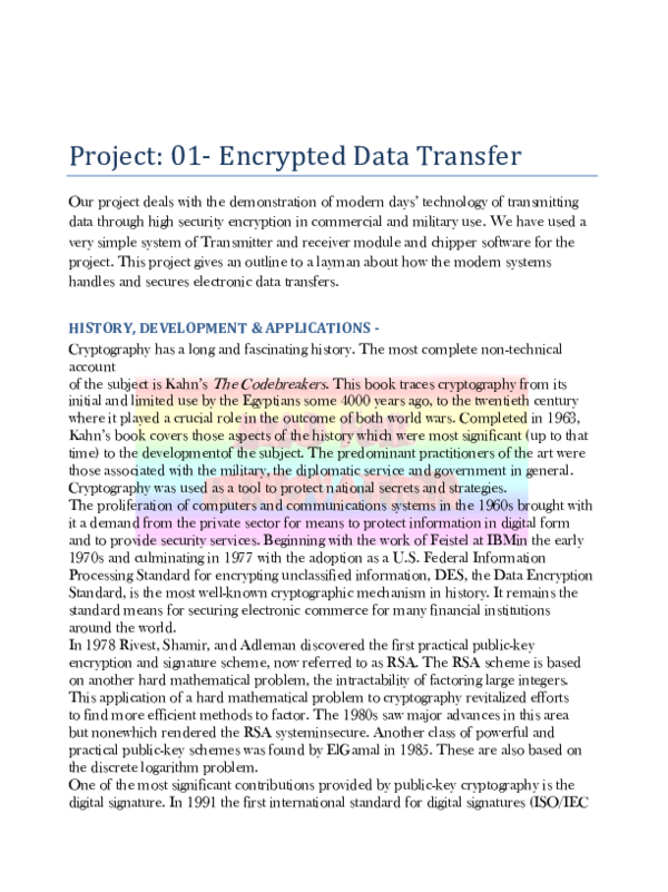 (PDF) Project: 01-Encrypted Data Transfer