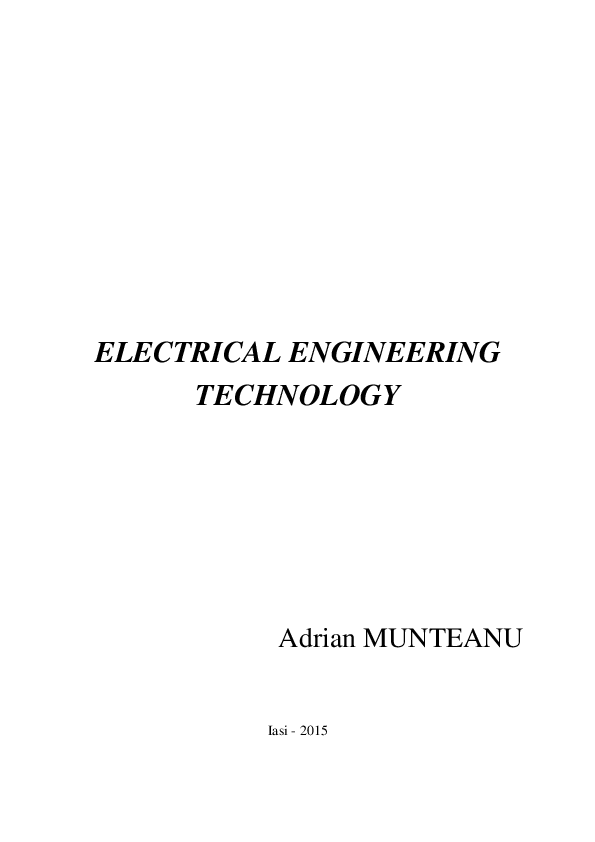 (PDF) ELECTRICAL ENGINEERING TECHNOLOGY Andrei Ciobanasu Academia.edu