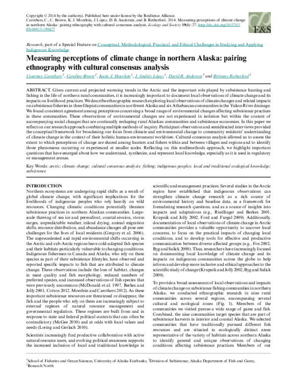 (PDF) Measuring perceptions of climate change in northern Alaska ...