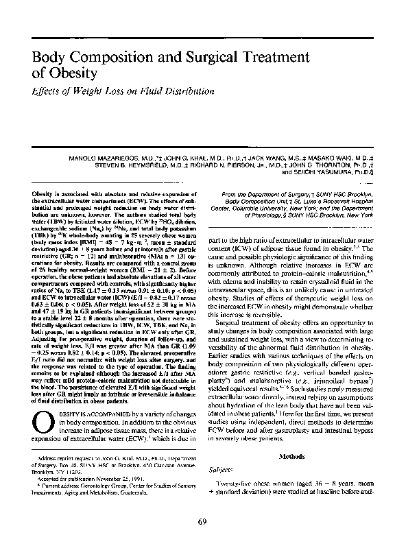 (PDF) Body Composition and Surgical Treatment of Obesity