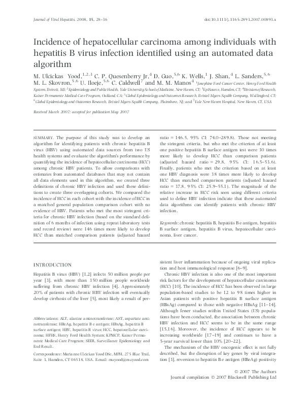 Pdf Incidence Of Hepatocellular Carcinoma Among Indian Patients With