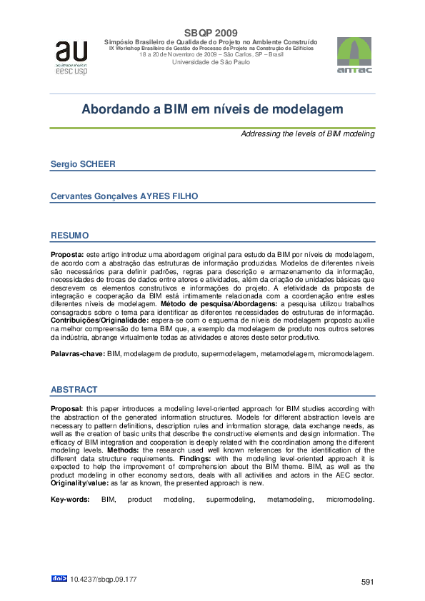 (PDF) Abordando a BIM em níveis de modelagem