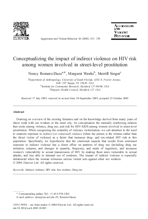 (PDF) Conceptualizing the impact of indirect violence on HIV risk among ...