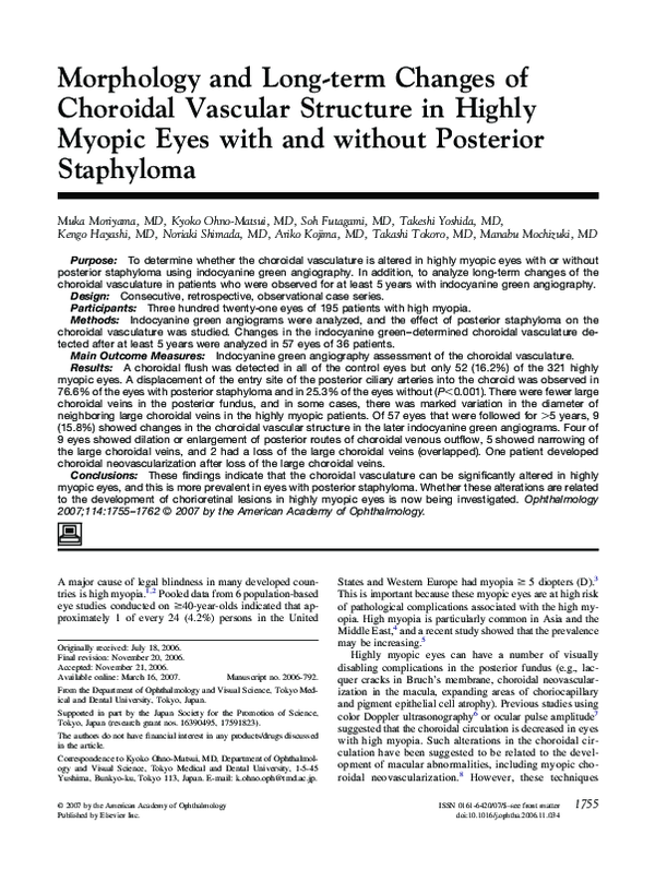 (PDF) Morphology and Long-term Changes of Choroidal Vascular Structure ...