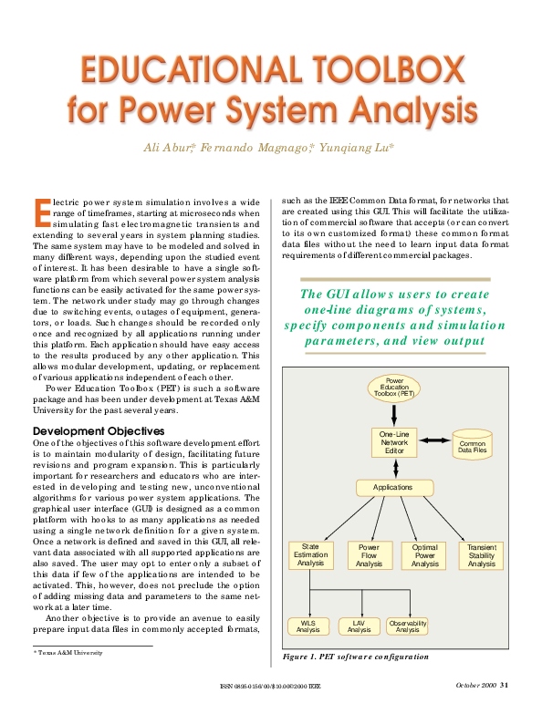 (PDF) Educational toolbox for power system analysis F. Magnago