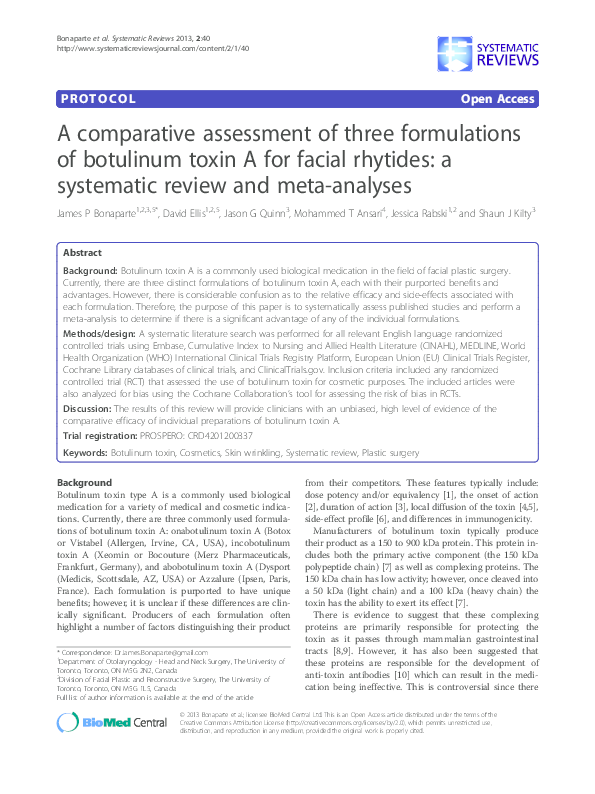 (PDF) A comparative assessment of three formulations of botulinum toxin ...