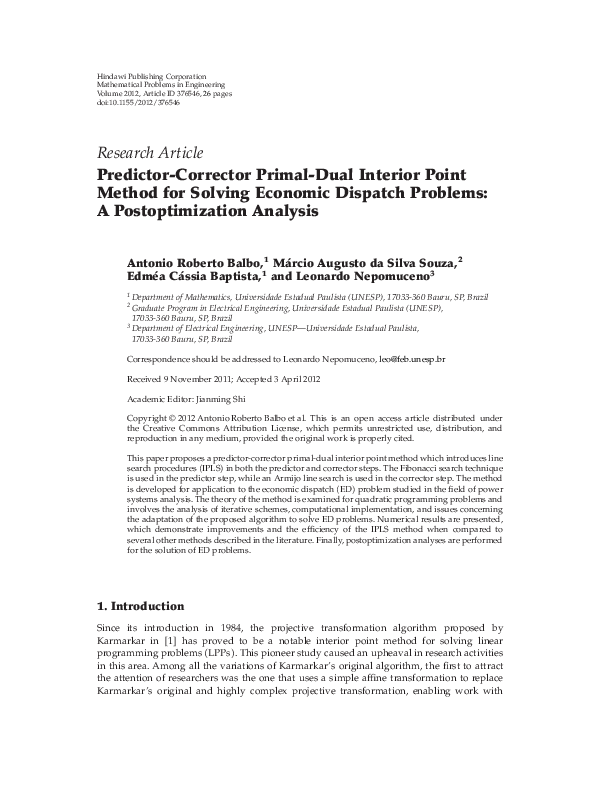 (PDF) Predictor-Corrector Primal-Dual Interior Point Method for Solving ...